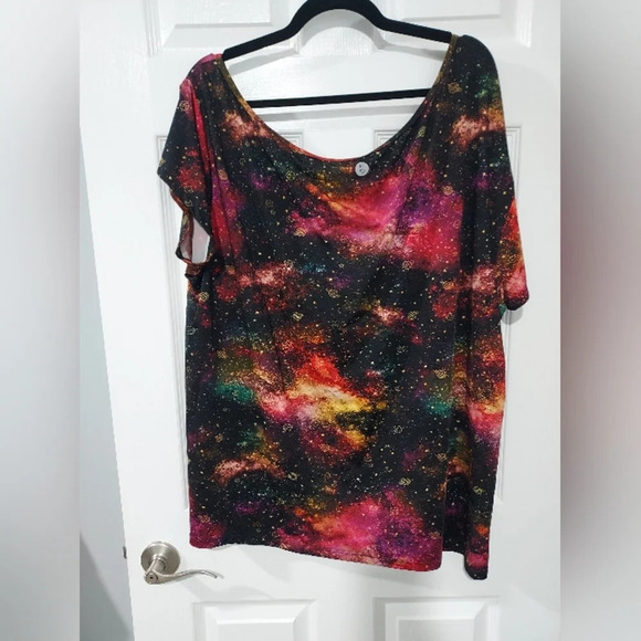 Torrid Cosmos Performance Jersey Off-Shoulder Short Sleeve Active Tee Size 3 - Picture 10 of 12